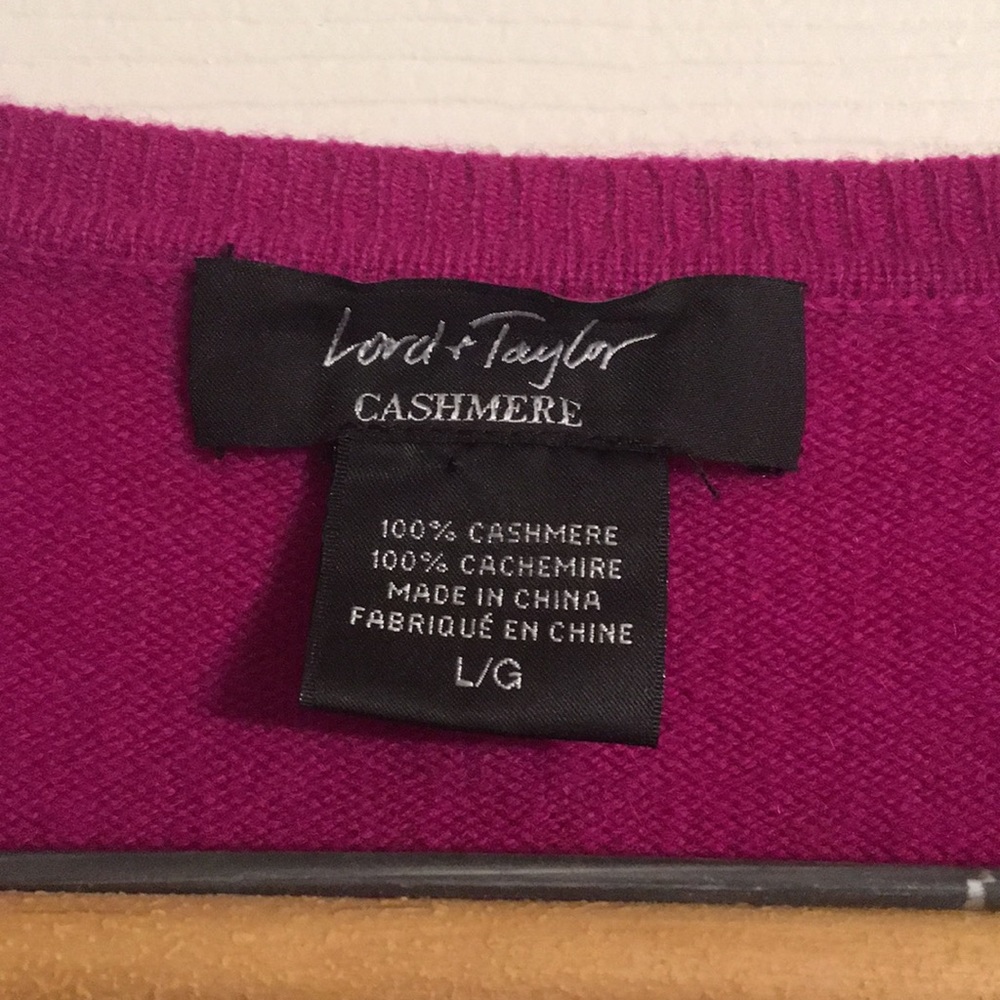 Lord & Taylor Purple 100% Cashmere Sweater - Picture 3 of 5